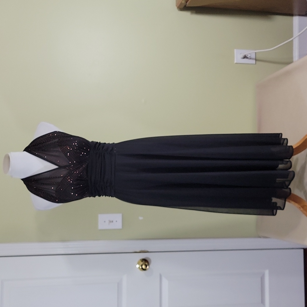 Connected apparel halter top formal gown